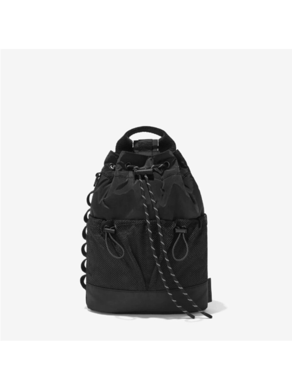Dagne Dover Black Drawstring Mesh-Front Backpack